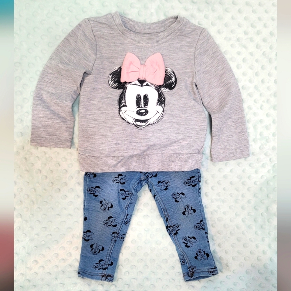 Disney 2pc Minnie Mouse Outfit size 2T